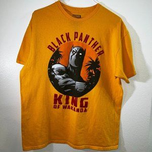 Yellow Marvel Graphic T-Shirt. Black Panther, Men's Large